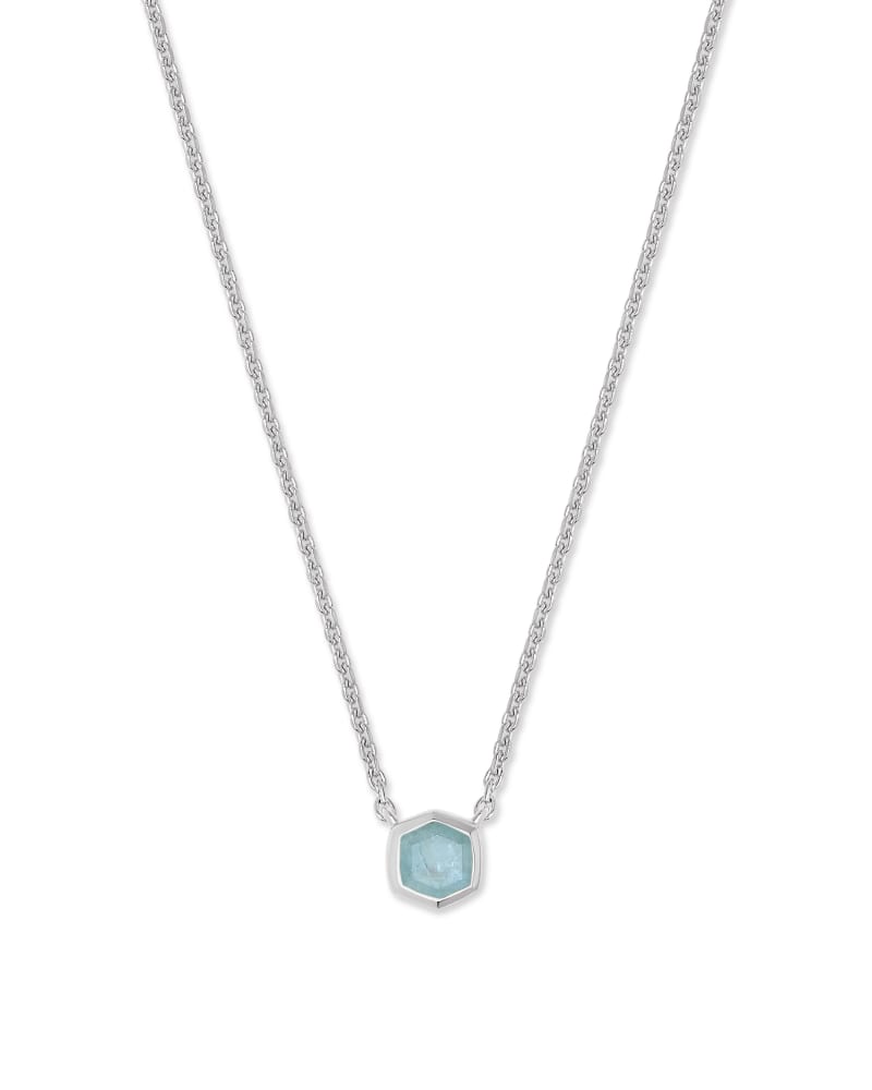 Davie 18K Sterling Silver Pendant Necklace in Aquamarine image number 0